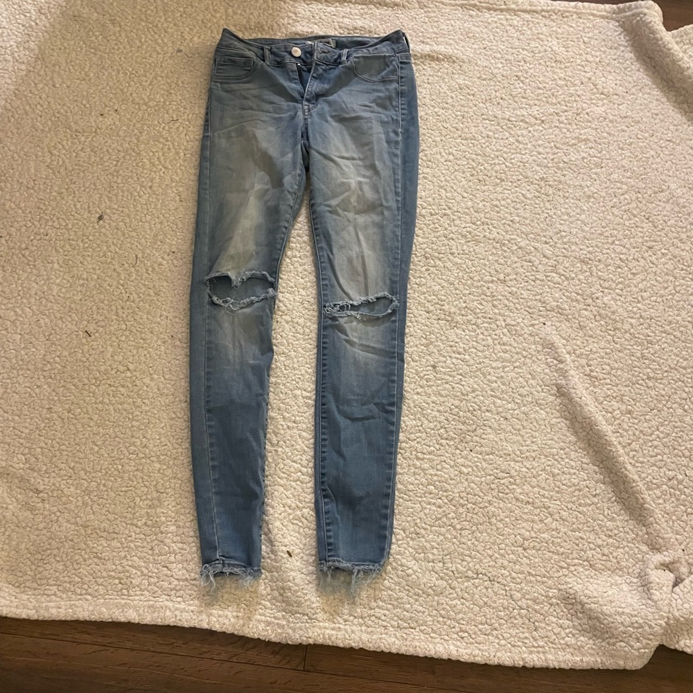 Refuge Light Blue Distressed Skinny Jeans